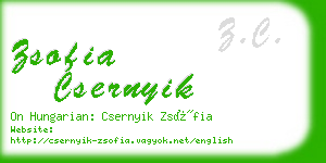 zsofia csernyik business card